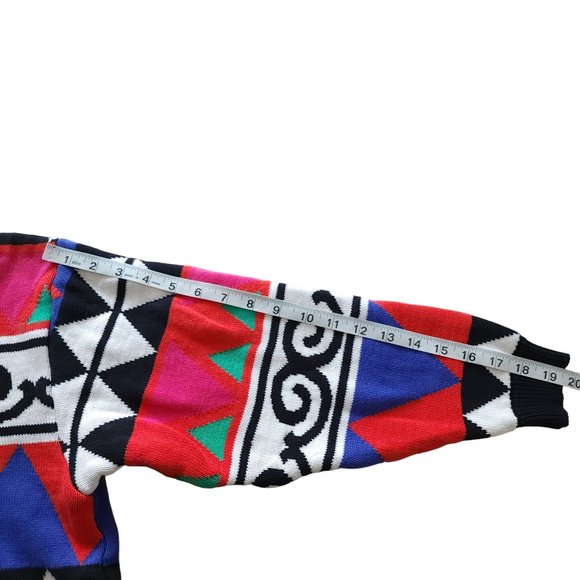 Vintage cotton geometric print tunic length sweater - Picture 8 of 10